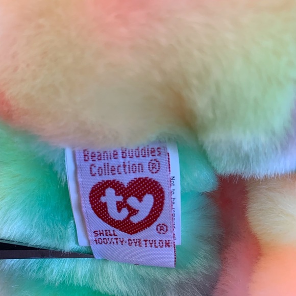 Ty (22) Pastel Rainbow Beanie Baby Bear - Picture 6 of 11